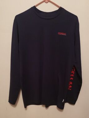 Magellan Outdoors Navy Long-Sleeve Shirt with Red Logo Accents